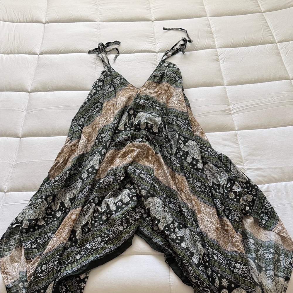 Elephant Print Strappy Dress